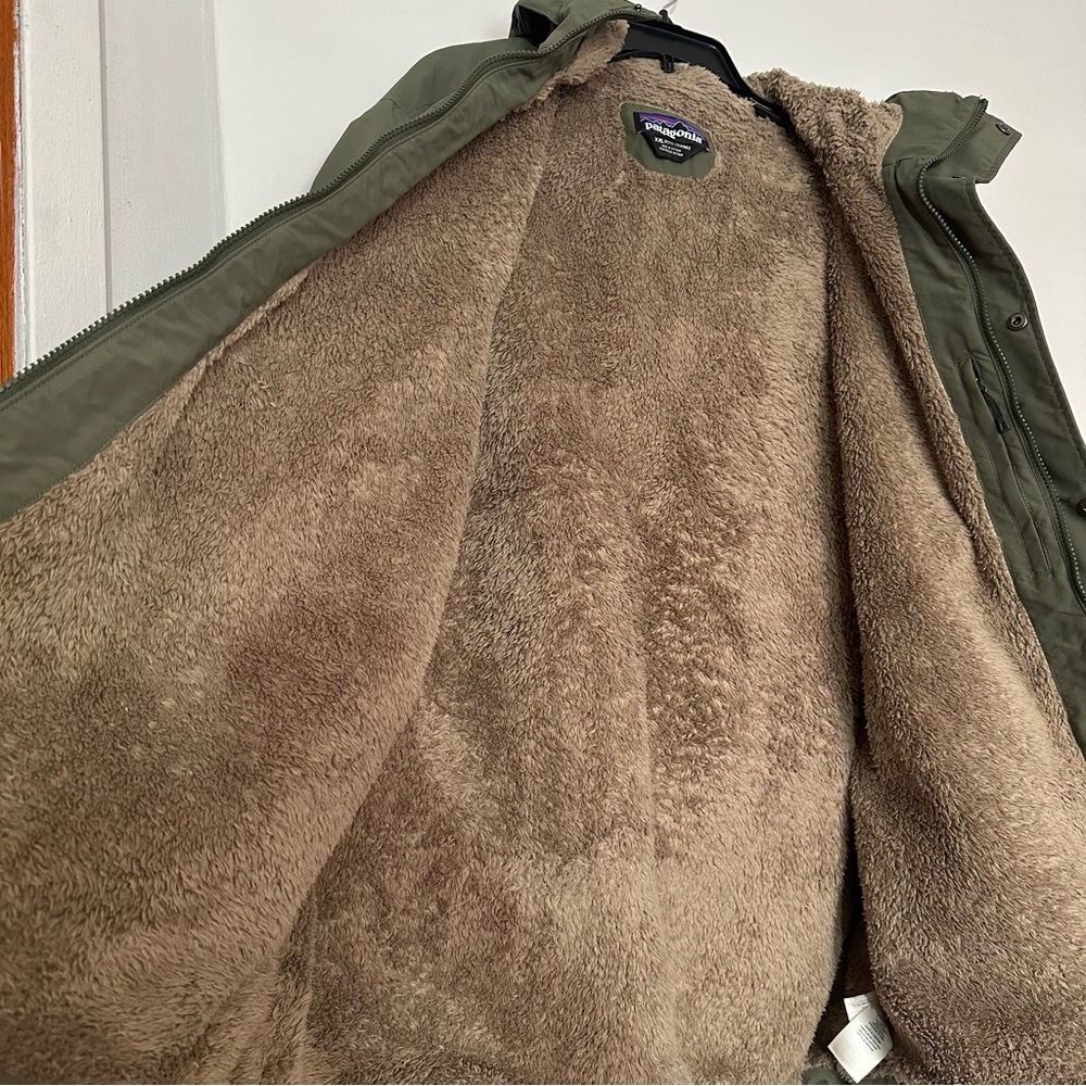 Patagonia XXL Green Isthmus Parka Hooded Mens Jacket Sherpa Lined Ski Snow - Picture 4 of 12